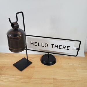 Home Decor Metal Bell And Flip Sign Farmhouse Decoration